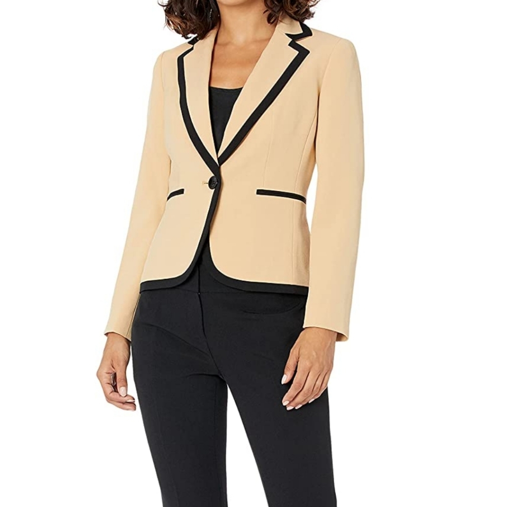 Le Suit Women's Crepe 1 Button Jacket with Combo Pant Size 18W
